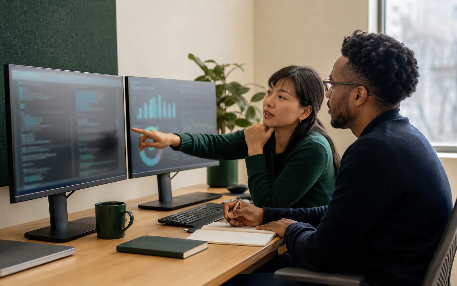 Technology and data professionals debugging a problem